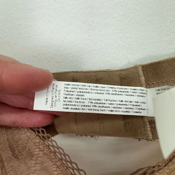 Chantelle Women’s Tan Teracotta Lace Illusion Seamless Unlined Underwire Bra - Picture 5 of 12